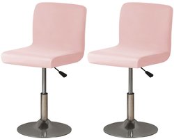 2 stuks Stoelhoes - Antislip Stoelbekleding - Barkrukkenhoezen - Bureaustoelhoes - Hoezen Voor Barkrukken - Afneembare stoelhoes - wasbare hoezen - Geschikt voor hoge barkrukken - Universeel - Roze - Polyester