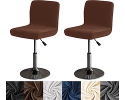 2 Stuks - stoelhoezen eetkamerstoelen - stoelhoezen tuinstoel waterdicht - Stretch Stoelhoes Eetkamer – Stoelhoezen voor Eetkamerstoelen – Stoelbeschermers - stoelhoezen bruin