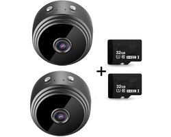2 Stuks SuperCam 32GB SD - Verborgen camera - Beveiligingscamera - Wifi - Draadloze camera - Mini camera - Beveiliging - Sd kaart - Smart - Spy camera