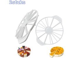 2 stuks - Taartverdeler - PP-materiaal - Gebaksmes - Voor 10/12 en 14/16 gelijke porties - Keukengerei - Bakgerei - Wit