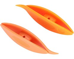 2 Stuks Tatting Shuttles, Plastic Weefgereedschap met Glad Oppervlak voor Handnaaien, Breien, Gehaakte Stoffen (12043 oranje + knaloranje)