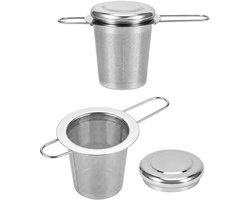 2 stuks theefilter, filter van roestvrij staal 304, fijnmazig herbruikbaar, voor losse thee, kopje, mok en theepot - ShopVlot