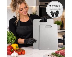 2 STUKS - Titanium Snijplank - Snijplanken - Incl Handschoenen - Vaatwasser bestendig - Snijplankenset - Cutting Board