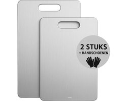 2 STUKS - Titanium Snijplank - Snijplanken - Incl Handschoenen - Vaatwasser bestendig - Snijplankenset - Cutting Board