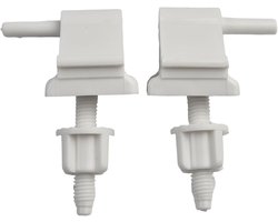 2 stuks toiletbril scharnieren vervanging - bouten - schroefmoeren - witte plastic toiletstoelen - reparatieset voor toiletten - bovendeksel deksels - badkameronderdelen hardware - toiletaccessoires