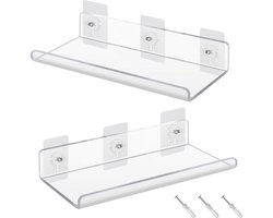 2 stuks transparante acryl wandplanken - zwevende planken voor slaapkamer en woonkamer Wandplanken & -rekken