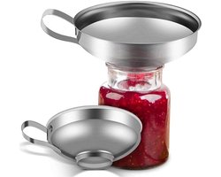 2 stuks trechter rvs - Trechter - trechter - zeef - trechter keuken - 5.3cm/3.7cm - keukengereedschap - vaatwasserbestendig - voor Brede en Normale Potten - voor glazen flessen, kruidenpotjes - zilver