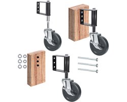 2 Stuks Universele Zwenkwielen 5 Inch Geveerde Poortwiel Met Remmen Voor Meubels Trolley Tot 100kg