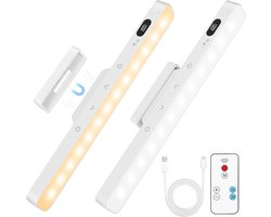 2 Stuks USB C Oplaadbare Kastverlichting Magnetische Onderkast LED Verlichting 120 Leds Vijf Kleuren En Helderheidsinstellingen Voor Keuken Kledingkast En Berging 1500mAh Batterij