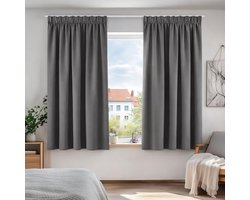2 Stuks Verduisterende Gordijnen met Potloodplooi - Lichtgrijs - 117x138 cm per Paneel - Geluidsreducerend en Energiebesparend - Voor Slaapkamer en Woonkamer