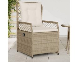 2 stuks, verstelbaar, beige, polyrotan, terrasstoelen, outdoorstoelen voor gazons