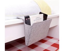 2 stuks Vilten Opbergzak Voor Aan Het Bed - Grijs - Praktisch Opbergen