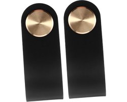2 Stuks Vintage Leren Kastgreep Zwart met Duurzame Meubelgrepen voor Kasten Kledingkasten Eenvoudig Te Installeren voor Woonkamer Keuken