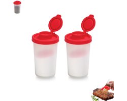 2 stuks - Vochtbestendige zout- en peperstrooier - Grote kruidendispenser - Geperforeerde kruidenfles - Kruidendispenser - Afgesloten kruidendispenser - Geschikt voor kamperen, picknicks, buitenactiviteiten, koken, lunchboxen en reizen