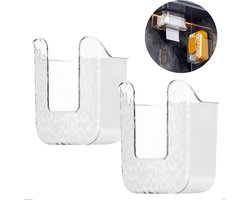 2 stuks Vochtig Toiletpapier Houder - Dispenser voor nat toiletpapier zonder gaatjes - Opbergdoos voor vochtige doekjes - Wanddispenser voor tissues - Zelfklevende dispenser voor babydoekjes - Tissuedispenser Geschikt voor badkamers -Transparant