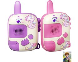2 stuks-Walkie-talkie voor kinderen - Kinderspeelgoed - Mini interactieve telefoon - Draadloze pager - Geschikt voor buitenactiviteiten zoals kamperen - Spelletjes - Interactie tussen ouder en kind - Paars - Roze - 7,3*4*11,3 cm