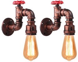 2 Stuks Wandlamp Industrieel E27 Wandlampen Binnenwandlamp voor Slaapkamer Woonkamer Garage Roest