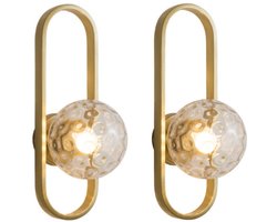 2 Stuks Wandlamp Moderne Binnen E27 Wandlampen voor Woonkamer Slaapkamer Keuken Goud