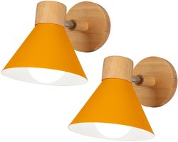 2 Stuks Wandlamp Moderne Binnen E27 Wandverlichting Verstelbare voor Slaapkamer Woonkamer Gang Oranje