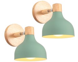 2 Stuks Wandlamp Moderne Slaapkamer E27 Verstelbare Wandverlichting Binnen Woonkamer Licht Groen