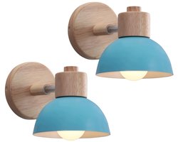 2 Stuks Wandlamp Moderne Slaapkamer E27 Verstelbare Wandverlichting voor Woonkamer Gang Trap Blauw