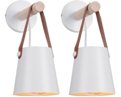 2 Stuks Wandlamp Slaapkamer Moderne Binnenwandlamp Wit voor Woonkamer Gang Hal