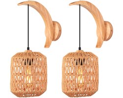 2 Stuks Wandlamp Slaapkamer Weven E27 Vintage Wandverlichting voor Woonkamer Keuken Hal
