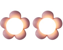 2 Stuks Wandlamp Woonkamer Moderne Bloemen Wandlampen Creatieve voor Slaapkamer Kinderkamer Roze