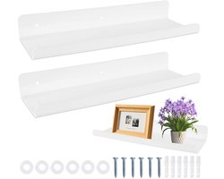 2 stuks - Wandplanken - wandrek - wandkast - wandplanken zwevend - Zwevende opbergplanken - Wandrekken voor tijdschriften - Acryl wandplanken - Geschikt voor boeken en foto's - Geschikt voor keukens badkamers kantoren en woonkamers