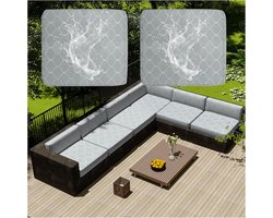 2 Stuks Waterdichte Kussenhoezen voor L-vormige Tuinbank en Hoekbank - Vervangende Rotan Zitkussenhoezen (Diverse Maten)