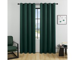 2 stuks Waterdichte verduisterende gordijnen voor patio binnen/buiten thermisch geïsoleerde doorvoertule gordijnen zonblokkerende winddichte gordijnen voor veranda pergola cabana，groen，106cm*160cm