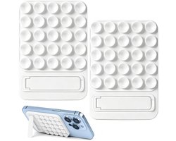 2 stuks witte dubbelzijdige siliconen zuignap telefoonhouder, universele telefoonhouder met zuignap, handsfree, kleverige telefoonhouder voor badkamer, keuken, spiegel, fitness en