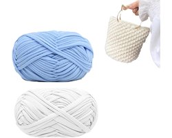 2 Stuks Zachte Katoenen Garen voor Haak Mand - Handgemaakt en Geschikt voor Breien - Haak Garen voor Mand Weven - Set van 2