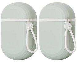 2 Stuks Zeepbakje - Zeepschaaltje - Zeephouder hangend - Herbruikbaar - Zeephouder met afvoer - Voor Douche Badkamer Keuken en Toilet - Badkamer Accessoires - ABS - Groen