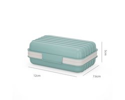 2 stuks - zeephouder met deksel - afwaterend zeepdoosje - voor zeep, ideaal voor kamperen, fitness, wandelen - blauw - 12×7.6×5cm