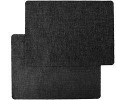 2 stuks zelfklevende stof 28 x 20 cm linnen reparatiepatches voor autostoelen gordijnen hoofdborden meubels banken (zwart)