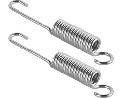 2 stuks zilveren vervangende veren voor relaxfauteuils, dubbele haak, trekveren, spiraalveren, assortimentsets, haak voor meubels