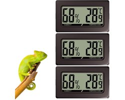 2 Stuks/3 Stuks Thermometers Binnenhygrometer - Digitale LCD Indoor Vochtigheidsmeter Monitor - Luchtvochtigheid - Temperatuur Controle voor Luchtbevochtigers Koelkast Kas Tuin Kelder Kast