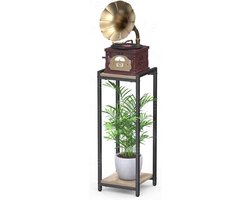 2 Tier Corner Plant Shelf Tall Plant Holder Stand Flower Display Rack Indoor Side Tables for Patio Balcony Home Decoration (Pot and Plant Not Included) - Grey