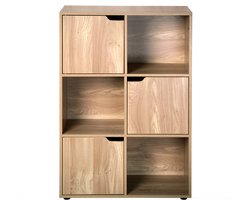 2 x 3 Oak Kast met 3 deurtjes - 60 x 58 x 91 cm 11452 Casame