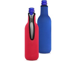 2 x 330-500 ml fles flessenkoeler - voor bier en andere dranken - van geïsoleerd neopreen - koeler in rood blauw