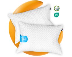 2 x BestPillow™ - Hoofdkussen - Traagschuim & Latex - 50 x 70cm - Verkoelend, Aanpasbaar & Hypoallergeen - Voor Elke Slaaphouding - Vermindert Nekklachten