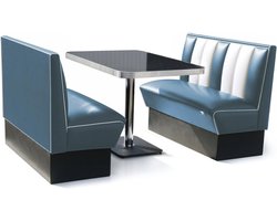 2 x Classic Dinerbooth Blauw + Tafel