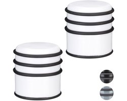 2 x deurstop - deurstopper - rubberen ring - deurbuffer zwaar - kunststof wit