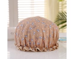 2  x Dikke Douche muts - Shower Cap - Orange Bow - Waterdicht - BadMuts - Dubbele Laag - Douchemuts Haar Cover Bedekking - Vrouwen Benodigdheden DoucheCap Badkamer Accessoires