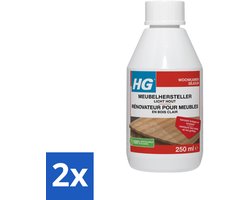 2 x HG Meubelhersteller Licht Hout 250 ml - Meubelhersteller - Houtverzorging - Krassen Verwijderen - Vlekken Verwijderen - Meubels Opknappen
