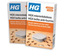 2 x HG X Mierenlokdoos 2 stuks per verpakking - Mieren Bestrijding - Mieren Lokdoos - Mieren Nest - Mierenwering - Mierenplaag