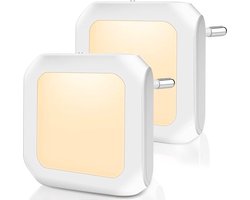 2 x LED-Nachtlampje plug-in/stopcontact - Met schemersensor LED Nachtlampje voor kinderen - Warm licht – Dimbaar - Voor in de baby/kinder kamer