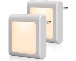 2 x LED-nachtlampje plug-in/stopcontact -nachtlampje met dag/nacht sensor - plugin ledlamp – Nachtlampje - warm licht – dimbaar – Voor in de baby/kinder kamer