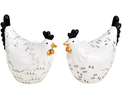 2 x Luxe Keramische Kippen Set – Stijlvolle Paasdecoratie - Moederdag - Moederdag cadeau - Perfect voor Moederdag of gewoon als stijlvolle decoratie het hele jaar door. - (9x8x5 cm)